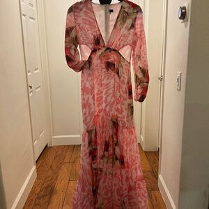 Pink multi maxi dress